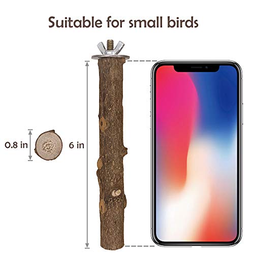 LiMio Bird Perch Parakeet Toys Parrot Stand 3PCS Natural Wood Platform Conure Cage Accessories - Thumbnail 5