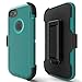 iPhone 7 Case, Viero Defender Case Heavy Duty Rugged Impact Resistant Full Body Protective Armor Military Grade Protection Belt Clip Built-in Screen Protector Case Cover for iPhone 7 - Teal/Teal