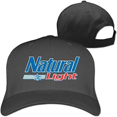 Adult Natural Light Logo Adjustable Baseball Cap Strapback Hat Black