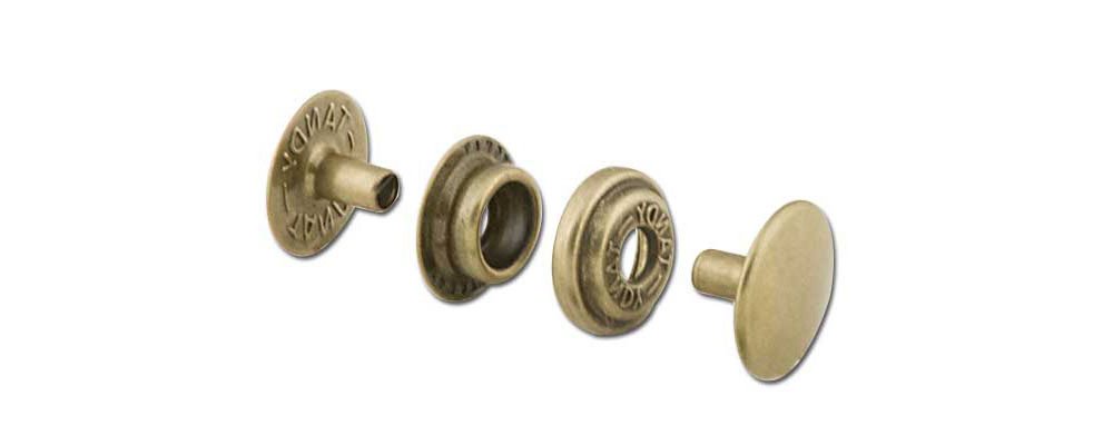 Tandy Leather Line 24 Snaps Antique Brass Plate 10/pk 1263-04