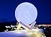 Moon Lamp Makers & Finders 16 Color Night Light Decorative Gift SET - FREE 9ft 30 LED Fairy String Lights 3D Printed Decor RGB LED - INCLUDED Wood Stand, USB Rechargeable Cable + Remote (15CM)