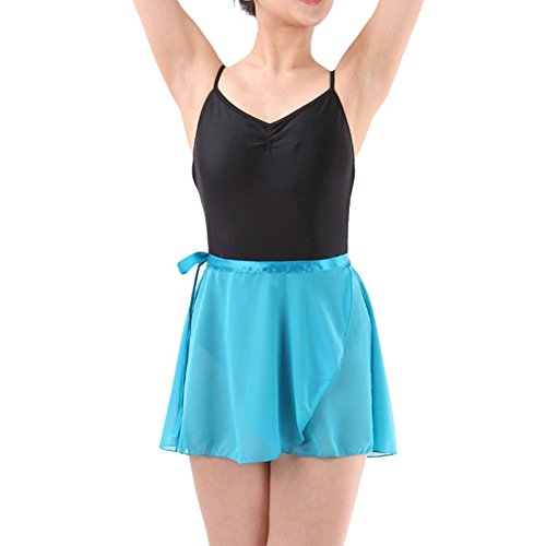 Wuchieal Lady's Sheer Wrap Skirt Ballet Skirt Ballet Dance Dancewear Light Blue