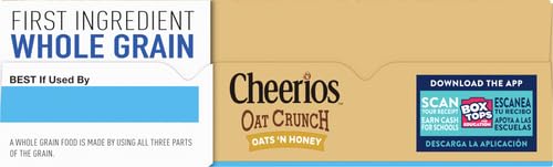 CHEERIOS OAT CRUNCH OATS ‘N HONEY BREAKFAST CEREAL, MADE WITH WHOLE GRAIN, FAMILY SIZE, 24 OZ