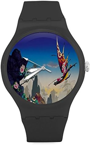 Birthday Gifts Friends/Brothers Gifts Colourful Flying Fantasys Dragon Unisex Round Rubber Sport Watch,Watch Face Diameter: 1.58"
