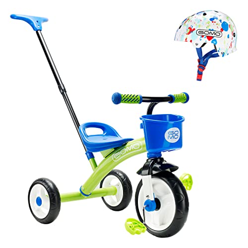 GOMO Trike & Helmet Bundle (Green/Blue & Gumball)