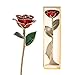 ZJchao 24K Red Rose Gifts for Her, Love Dipped Gold Real Rose Flower Preserved Eternal Christmas Anniversary Valentine's Day Present for Women/Wife/Girlfriend (Red)