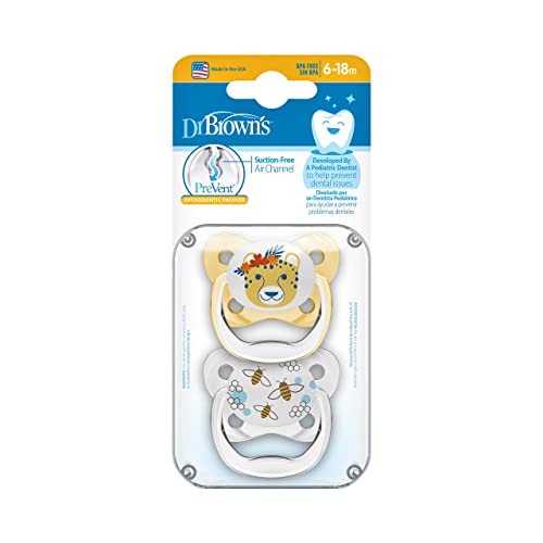 Dr. Brown's Prevent Orthodontic Baby Pacifier, Suction Free Air Channel