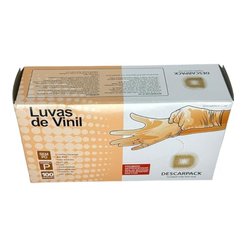 Descarpack Luva De Vinil Sem PĂł Tamanho P 100 Unidades Multicolorido