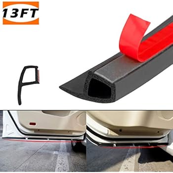 PAPILLON Car Door Seal Strip,Self Adhesive P Shape Car Door Trim Edge Moulding Rubber Soundproofing Weather Strip,13FT(4M)