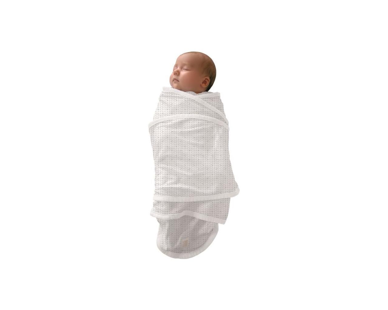 Béaba, Baby Swaddle Blanket, 100% Cotton, Soothes Baby, Swaddling Blanket, Miracle Blanket, 0-3 Months, Leaf Design