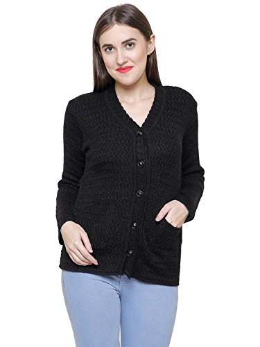 matelco v-neck woollen cardigan with pockets for women