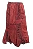Women's Hippy Maxi Skirt Maroon Embroidered Boho Gypsy Long Skirts