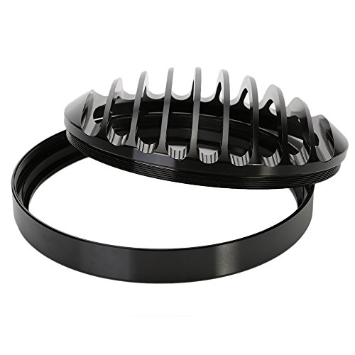 Fuerdi 5 3/4 Black Aluminum Headlight Grill Cover for Harley Sportster XL 883 1200 2004-2012