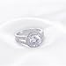 FENDINA 925 Sterling Silver Round Split Shank Bridal Engagement Rings for Women