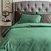 SUSYBAO 2 Pieces Duvet Cover Set 100% Natural Cotton Twin/Single Size 1 Duvet Cover 1 Pillow Sham Emerald Green Luxury Quality Ultra Soft Breathable Durable Easy Care Solid Bedding with Zipper Ties