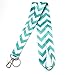 WigsPedia Chevron Neck LANYARDs Keychain for Key/ID Holder (Navy Dark Blue/White Chevron) (Turquoise Teal/White Chevron)