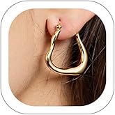 Gold Silver Hoop Earrings for Women Stainless Steel Huggie Hoops Earrings Chunky Gold Hoop Earring Hypoallergenic Small Trendy Hoops Earring for Daily Party Accessories