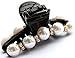 AKOAK 2 Pcs/Lot Crystal Pearl Hair Clip Black Claw Clip for Women/Baby Party Festival Rhinestone Hairpin