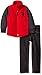 U.S. Polo Assn. Boys' Little Boys' Puffer Vest with Fleece Sleeves and Denim, Engine Red/Black, 5