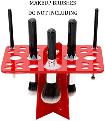 FEIYAN Makeup Brushes 2 in 1 Drying Holder Stand Dry Brush Hold Brushes With Yellow Protection Cover (Red)