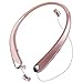 Bluetooth Headphones Retractable Wireless Earbuds Neckband Headset Sports Noise Cancelling Stereo Earphones with Mic by Viceting (15 Hrs Playtime, Call Vibrate Aler, Rose Gold)
