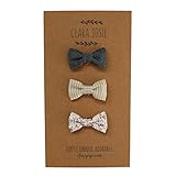 3 Pack Classic Girl Bows On Alligator Clips (Small, Chambray/Tan/Purple Floral)