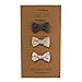 3 Pack Classic Girl Bows On Alligator Clips (Small, Chambray/Tan/Purple Floral)