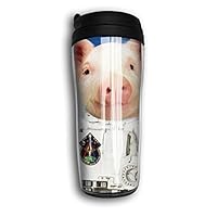 VIMUCIS Astronaut Pig Curve Traveler Coffee Mug Double Wall Thermos Coffee Cup For Man