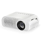Projector, Syhonic S8 Updated LED Mini Portable Multimedia Home Theater Projector Support HDMI USB SD AV VGA TV Interface Video Games TV Movie Pocket Size Projector (White)