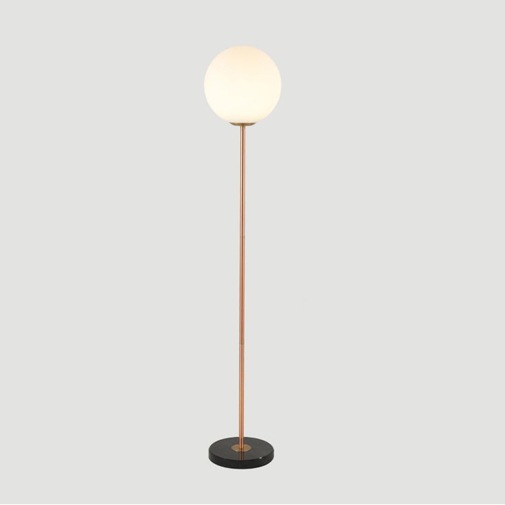 LED Spherical Floor Lamp Round Glass Lampshade Floor Lamp Protective Eye Reading Lamp Bedroom Lamp Bedside Floor Lamp Aluminum Floor Lamp E27 Light Source (Color : Pink)