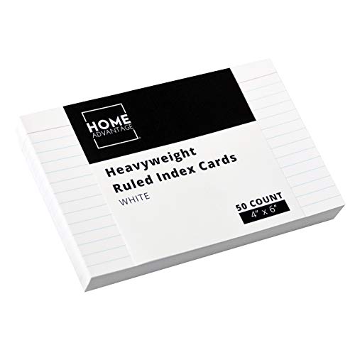 Home Advantage Ruled White Index Cards, File Note Cards (4-x-6-inch)
