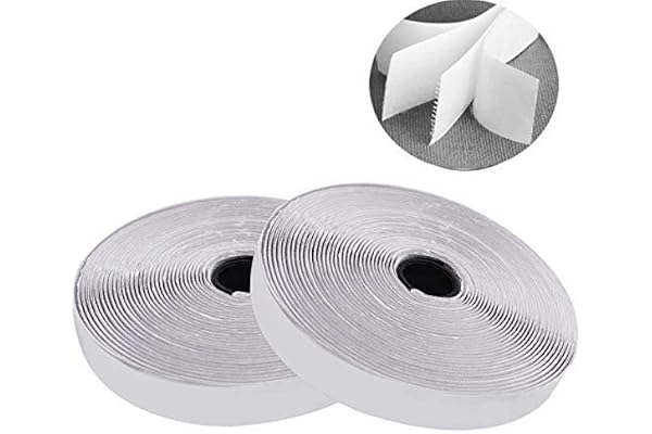 1 Inches Hook and Loop Tape 10.9 Yards (32.8 Feet) Self- Adhesive Strips Sticky Back Fastener, White