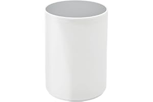 mDesign Round Swing Trash Can Wastebasket, Garbage Container Bin - for Bathroom, Powder Room, Bedroom, Kitchen, Craft Room, O