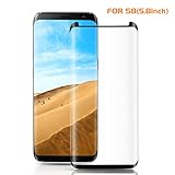 Woitech Samsung S8 Tempered Glass Screen Protector, Full Coverage Case Friendly Anti-Bubble Screen Cover Film for Galaxy S8, 5.8 Black
