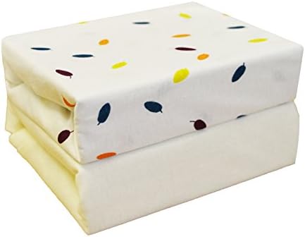 Cuddles Collection Floating Leaves on Crib Sheets (Cream, Pack of 2)