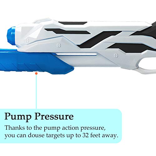 SAOCOOL Super Water Guns for Kids, Water Blaster High Capacity 1200CC Squirt Gun 32ft Water Soaker Blaster Squirt Toy Swimming Pool Beach Sand Water Fighting Toy (Black)
