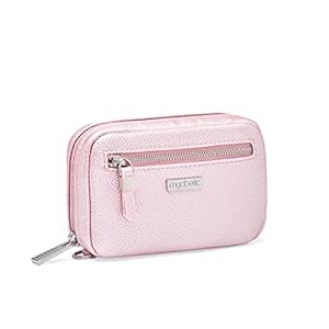 Myabetic James Diabetes Compact Case for Glucose Meter, Test Strips, Lancing Device and Lancets Includes Insulation Pocket – Compact Design (Pink Frost)