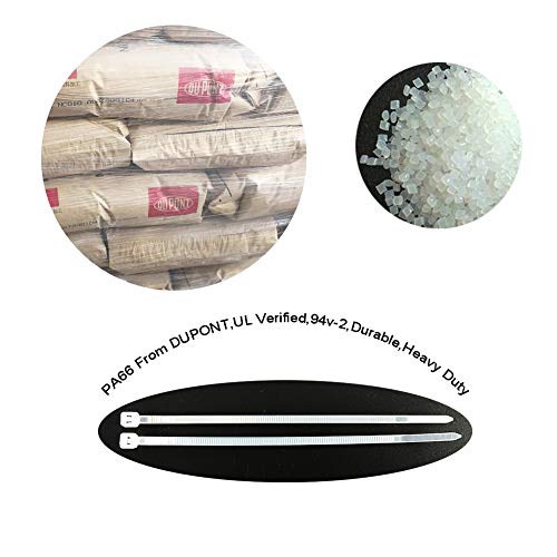 HS Clear Zip Ties 8 Inch (Bulk-1000 Pack) Nylon Cable Ties 40 Lbs Self-Locking Wire Ties for Electronics Organizer