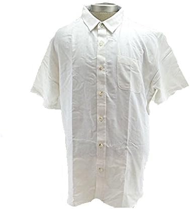 SEAPOINTE Men's Button Down Hawaiian Shirt (Ivory White, M)