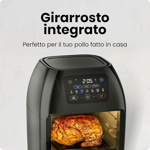 Multifunktionale Heißluftfritteuse 10L mit Rotisserie, 17 Programme