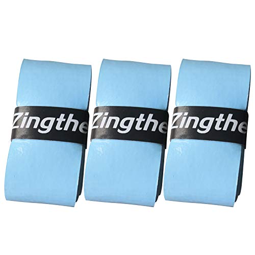 Zingther Professional Premium Super Tacky Tennis Racket Grip Overgrip & Overwrap for Squash/Racquetball/Badminton Racquet/Baseball Bat/Pickleball Paddle (3 Grips,Sky Blue)