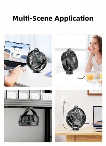 2-Pack Magnetic Cruise Approved Fan with LED Display, 12000mAH Battery Operated Fan with Magnet, Timer, Lighting, Fits for Cruise Ship Cabin, Sleeping, Camping, Travel & Cruise Essentials 2026