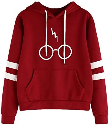 Womens Pullover Sweatshirt Hooded Hoodies,Ladies Womens Hoodies Fashion Long Sleeve Harry Potter Glasses Prints Hoodie Hooded Sweatshirt Jumper Pullover Tops Blouse by LuckUK