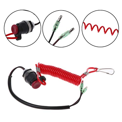 Autone Boat Outboard Engine Motor Kill Stop Switch Motorboat Safety Tether Lanyard Cord Switch for Yamaha Marine Mercury Tohatsu