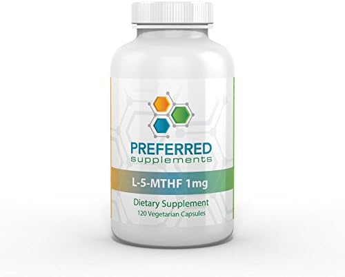 Preferred Supplements- L-5-MTHF 1mg- 120 caps- DR FORMULATED, Prescription Grade- Non-GMO- Gluten Free- as compared to Thorne, Pure Encapsulations, Metagenics, Xymogen, Integrative Therapeutics