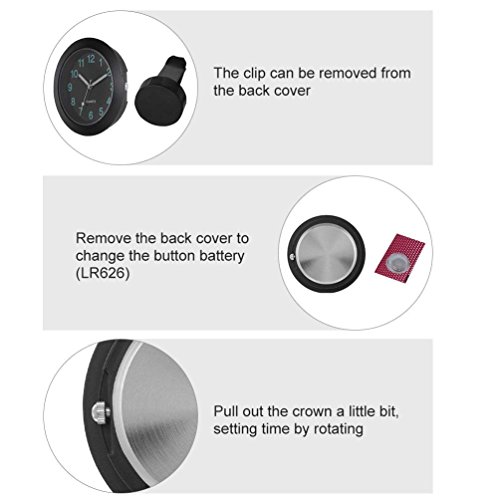 image for REACHS Car Dashboard Clock Cars Air Vent Quarz Clocks Mini, Perfect De