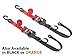 PowerTye 1.5in x 6.5ft Ergonomic Locking Ratchet Soft-Tye Straps with Heavy-Duty Latch Hooks - Made in USA - 1,000 lb. Working Load Limit / 3,000 lb. Breaking Strength - Red/Black (Pair)