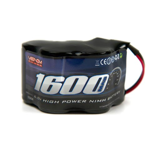 Venom Power - Drive Series 5S 1600mAh 6V Receiver NiMH RC Car Battery - Universal Plug/Adapter Receiver System Compatible with Deans, Traxxas, and EC3 Plug Types