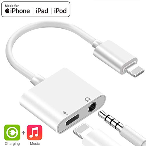 for iPhone Adapter to 3.5 mm Headphone Jack Adapter Audio and Charge Adapter for iPhone 7/8Plus/XR/X/XS Earphones Adapter Jack Splitter Dual for Adapter Aux Charging Cable Connector iOS 12 - Thumbnail 7