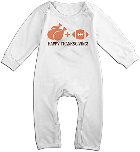 Turkey Football Happy Thanksgiving Baby Onesie Bodysuit Newborn Romper White 6 M